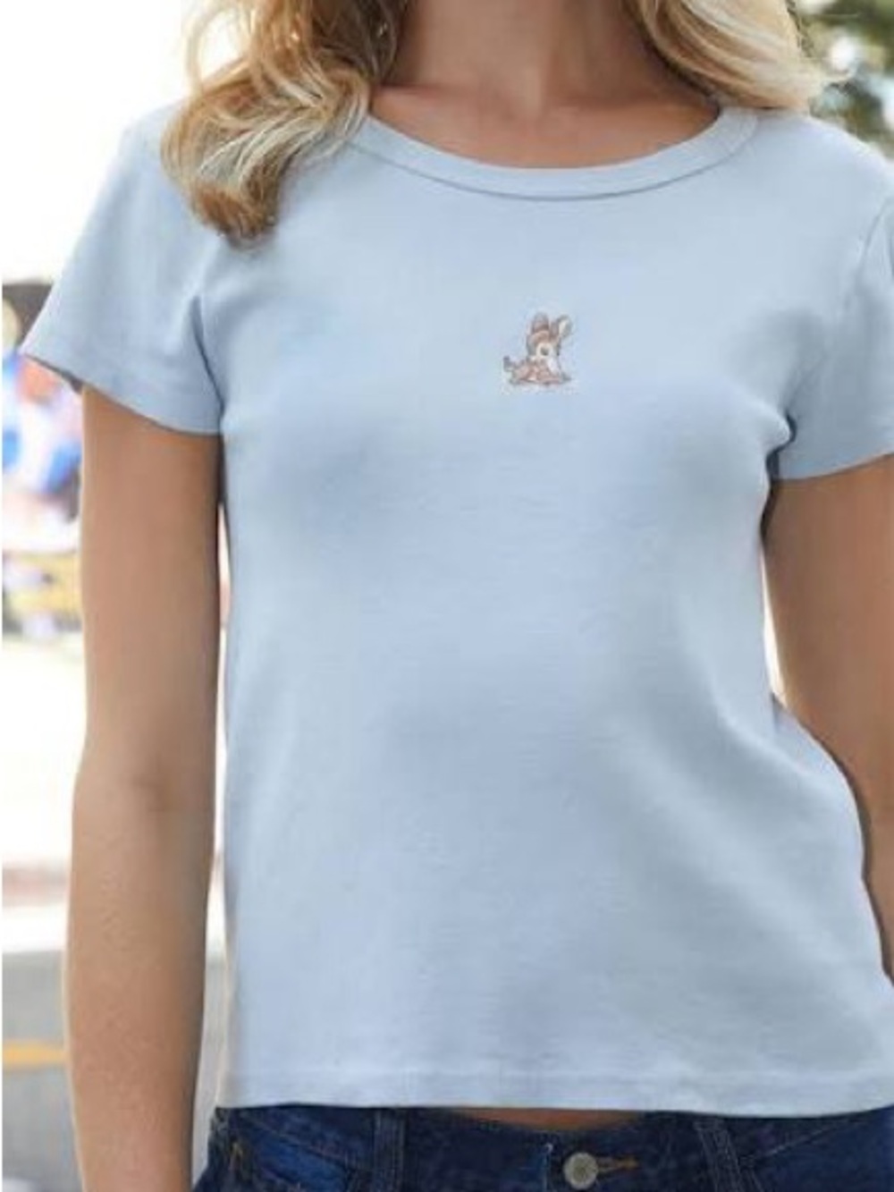 BRANDY MELVILLE JOHN GALT Light Sage Bunny Tee